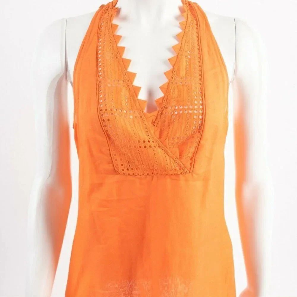 BCBG Maxazria Womens Tank Top Blouse Shirt Eyelet